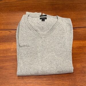 J. Crew Men's Heather Gray V-Neck Sweater